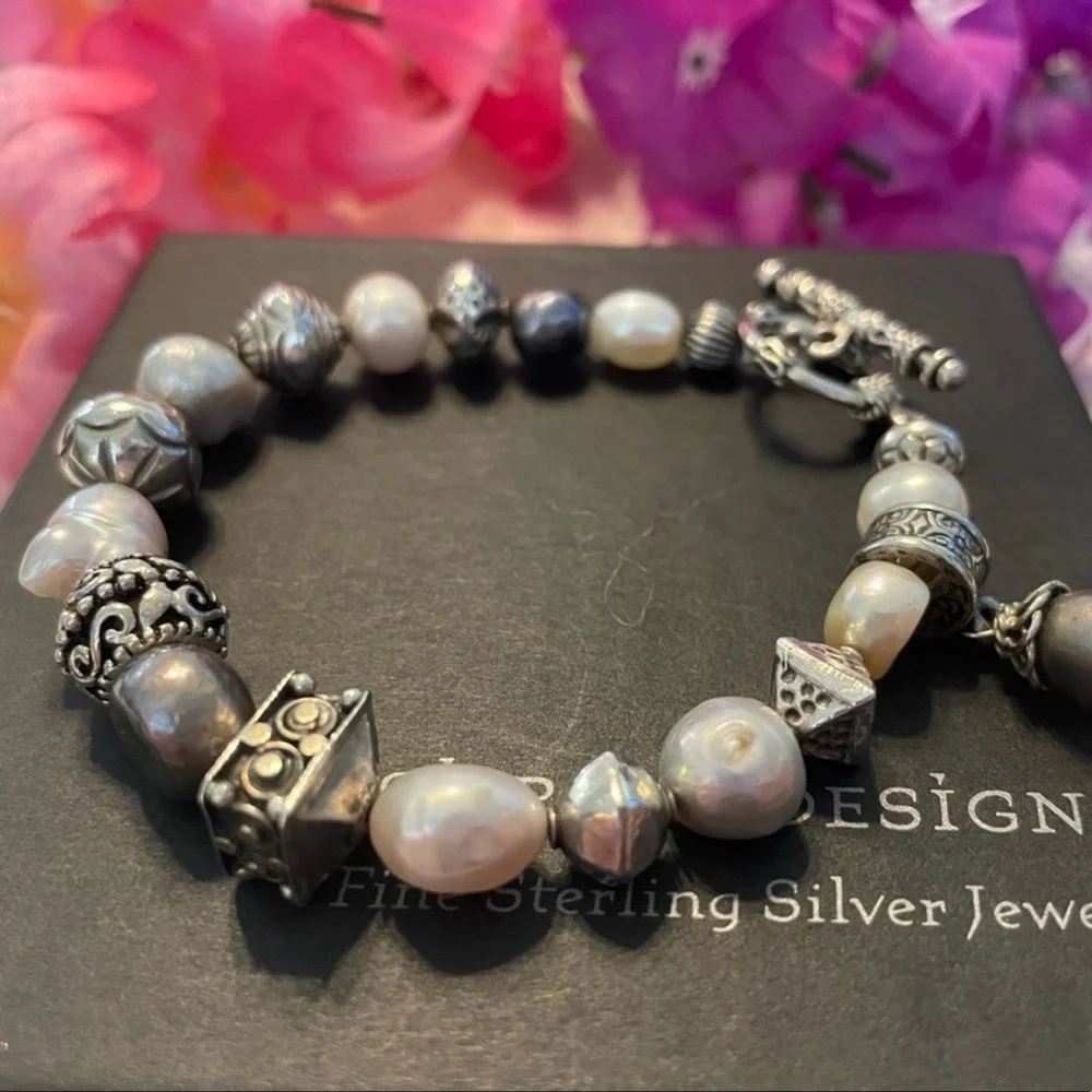 🦋SOLD 🦋 Silpada Gray and Pink Freshwater Pearl Sterling Silver Bracelet B0986 - Picture 14 of 16